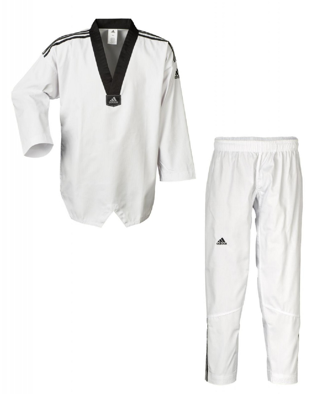 Adidas Taekwondoanzug, Adi Club 3 stripes, schwarzes Revers von Ju-Sports