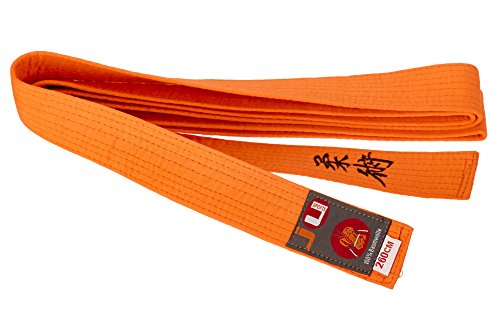 Budogürtel orange mit Bestickung Ju-Jutsu (Japanisches Kanji) von Ju-Sports