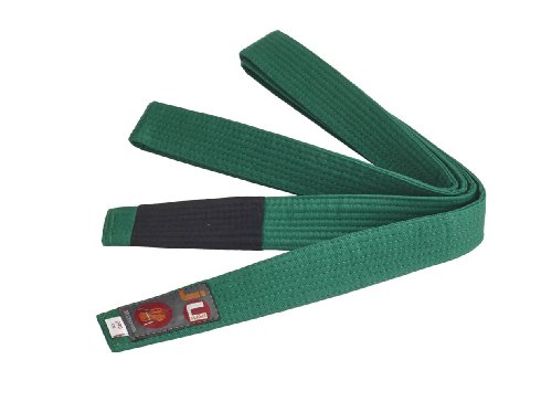 Ju-Sports BJJ Kindergürtel - grün, Baumwolle 4cm breit I BJJ Gürtel mit schwarzem Abschnitt für Zwischenstufen I Mehrfach gesteppt I 240 cm von Ju-Sports