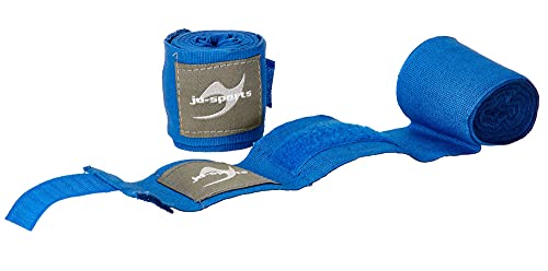Ju-Sports Boxbandagen elastisch ca. 3m - blau I Box Bandagen aus Baumwolle mit Daumenschlaufe & Klettverschluss I Kickboxen, MMA, Muay Thai I Herren & Damen von Ju-Sports