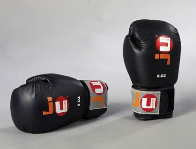 Ju-Sports Boxhandschuhe 14 oz. - Training, schwarz I PU-Kunstleder Boxhandschuh mit angenähtem Daumen & Klett I Box Handschuh für Herren & Damen von Ju-Sports