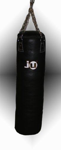 Ju-Sports Boxsack hängend Goldline Ø 35cm I Boxsack gefüllt aus Leder für Box Training I Sehr stabil mit Kette + Drehwirbel, Kette verdreht Sich Nicht I Größe: 150 cm von Ju-Sports