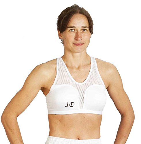 Ju-Sports Brustschutz für Damen Cool Guard komplett - weiß I Brustschutz Kampfsport mit abnehmbaren Hartplastikschalen & Lycra I Angenehm zu tragen I Größe L von Ju-Sports
