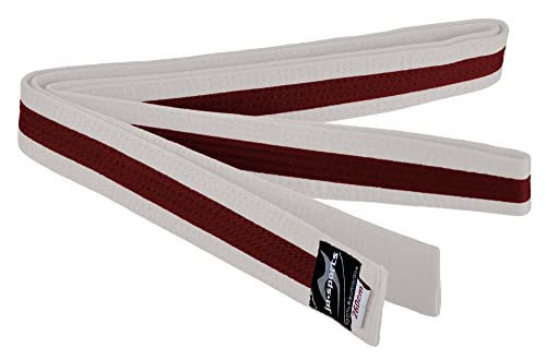 Ju-Sports Budogürtel - weiß/braun/weiß, Baumwolle I Kampfsport Gürtel Für Budo-Sportarten, Judo, Karate uvm. I Ca. 4 cm breiter Martial Arts Gürtel I 280 cm von Ju-Sports