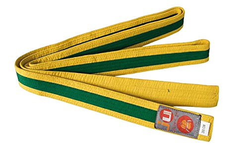 Ju-Sports Budogürtel - gelb/grün/gelb, Baumwolle I Kampfsport Gürtel Für Budo-Sportarten, Judo, Karate uvm. I Ca. 4 cm breiter Martial Arts Gürtel I 220 cm von Ju-Sports