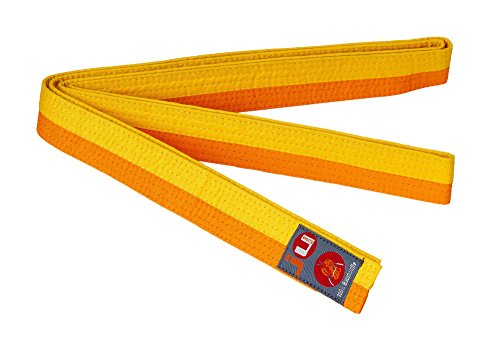 Ju-Sports Budogürtel - gelb/orange, Baumwolle I Kampfsport Gürtel Für Budo-Sportarten, Judo, Karate uvm. I Ca. 4 cm breiter Martial Arts Gürtel I 260 cm von Ju-Sports