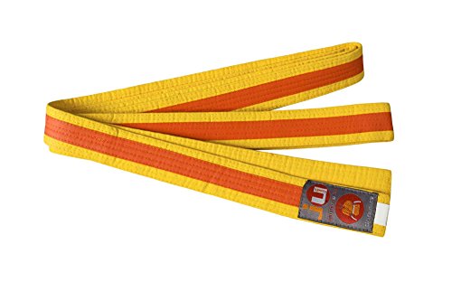 Ju-Sports Budogürtel - gelb/orange/gelb, Baumwolle I Kampfsport Gürtel Für Budo-Sportarten, Judo, Karate uvm. I Ca. 4 cm breiter Martial Arts Gürtel I 280 cm von Ju-Sports