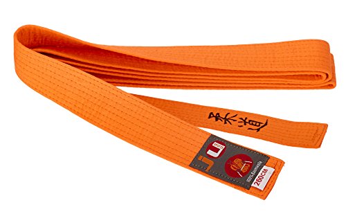 Ju-Sports Budogürtel orange mit Bestickung Judo (Japanisches Kanji) von Ju-Sports