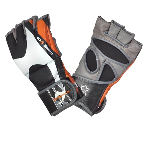 Ju-Sports Freefight MMA Handschuhe Pro - Leder I Optimal Für Wettkämpfe I Mit offenen Griffflächen & freiem Daumen I Für Damen, Herren & Jugendliche I Größe L von Ju-Sports