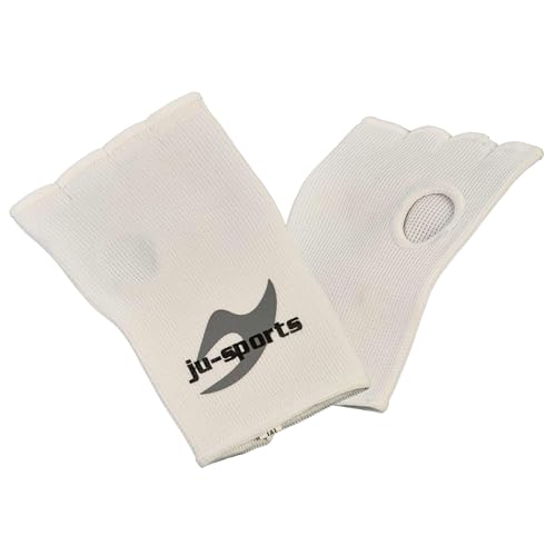 Ju-Sports Innenboxhandschuhe Boxen - weiß, Baumwolle I Leicht elastische, saugfähige Innenhandschuhe ersetzen Bandagen I Mit Knöchelschutz, hygienisch I Größe M von Ju-Sports