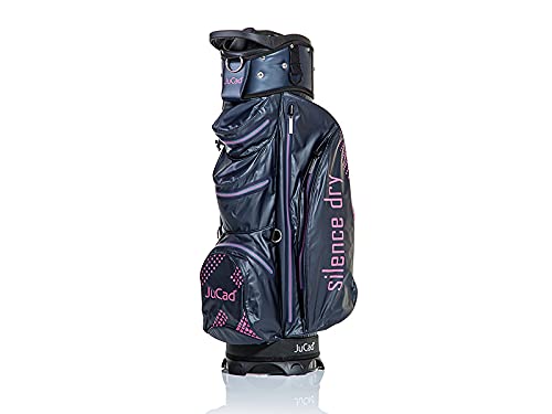 JuCad Bag Silence Dry | Waterproof/Wasserdicht | Golfbag/Cartbag | 9 inch (Dunkelblau-Pink) von JuCad