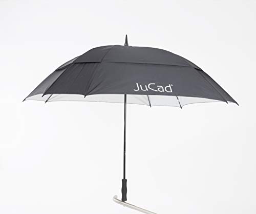 JuCad Golf TeleskopSchirm Windproof mit Stift I Caddys I Trolleys I Golfwagen schwarz von JuCad