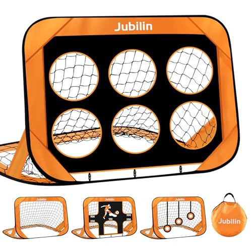 Jubilin Fussballtor Sets, Pop Up Fußballtor Kinder, 4 Modi Fussballtore Für Garten Kinder Erwachsene, Faltbar Fussball Tor mit Tragetasche für Garten, Park, Strand von Jubilin