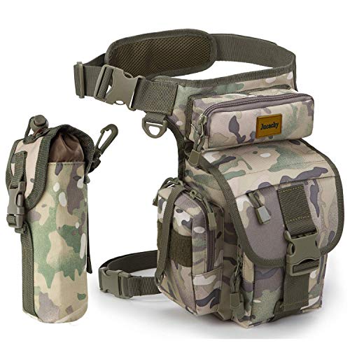 Multifunktional Drop Leg Taille Tasche Taktischer Militär Oberschenkel Hip Outdoor Pack für Motorrad Wandern Reisen Angeln Werkzeugtasche (Camouflage) von Jueachy