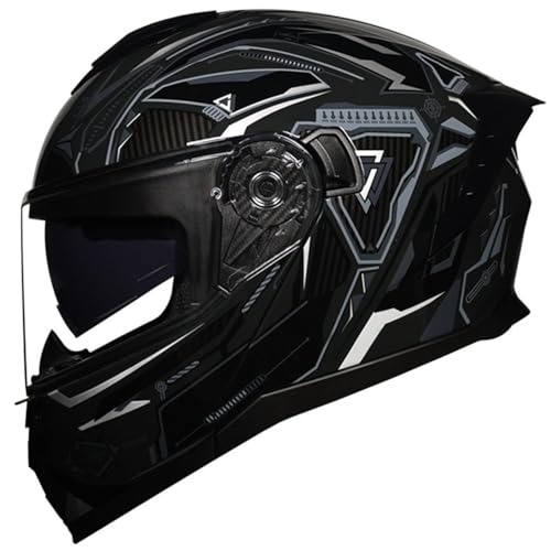Klapphelm Modulare Motorradhelm Für Damen Herren Mit Doppelvisier Klapphelm Motorrad Integralhelm Sturzhelm Racing Helm ECEDOT Zertifiziert Motocross Helm Vollvisierhelm I,L=59~60CM von JunPing