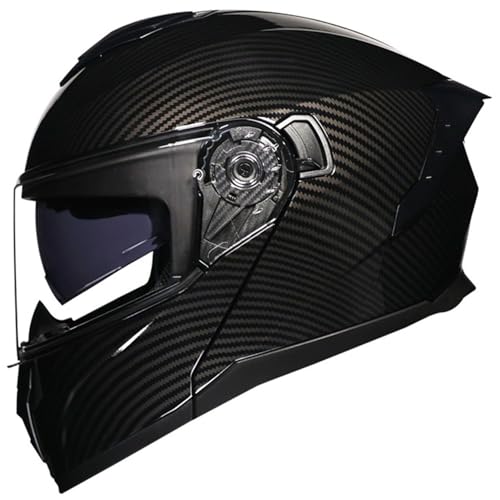 Klapphelm Modularer Motorrad Helm ECEDOT-Zertifizierung Klapphelm Motocrosshelme Motorrad Integralhelm Rollerhelm Sturzhelm Mit Doppelvisier for Damen Herren Erwachsene G,L=59~60CM von JunPing