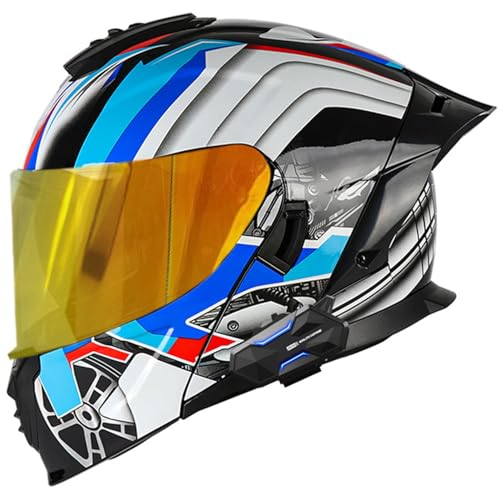 Motorrad Klapphelme mit Bluetooth ECEDOT Zertifiziert Klapphelm Integralhelme Modularer Motocross Helm mit Doppelvisier Integriertem Bluetooth Helme Erwachsene Männer Frauen M,L=59~60CM Motorrad Klapphelme mit Bluetooth ECEDOT Zertifiziert Klapphelm Integralhelme Modularer Motocross Helm mit Doppelvisier Integriertem Bluetooth Helme Erwachsene Männer Frauen M,L=59~60CM von JunPing
