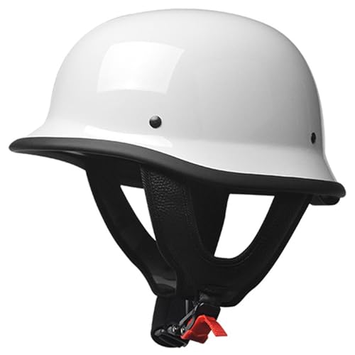 Retro Motorrad Halbhelme Deutscher Stil Roller Halbschalenhelm Jet Motorrad Helm DOTECE Zertifizierung Mofa-Halbhelme Für Erwachsene Männer Frauen Brain-Cap Scooter Halbhelme 2,L=59~60CM von JunPing