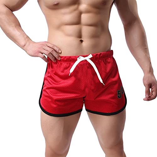 Jungerhouse Herren Slips Boxershorts Trainingsshorts Mix Unterwäsche Unterhosen Sport Laufen Fitness (L,rot) von Jungerhouse