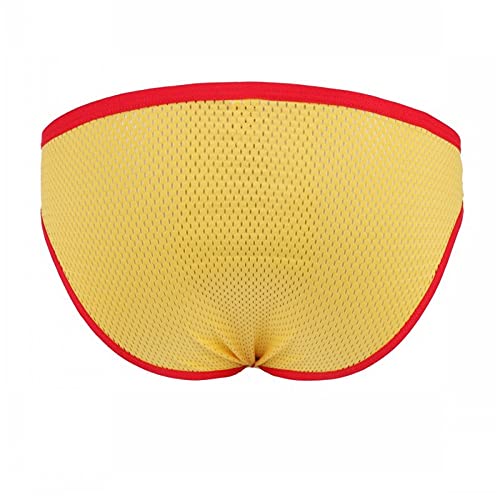 Jungerhouse Mini Tanga Slip Männer Transparente Unterwäsche Atmungsaktiv Einfache Einfarbige G-String Unterhose T Back (XL,gelb) von Jungerhouse