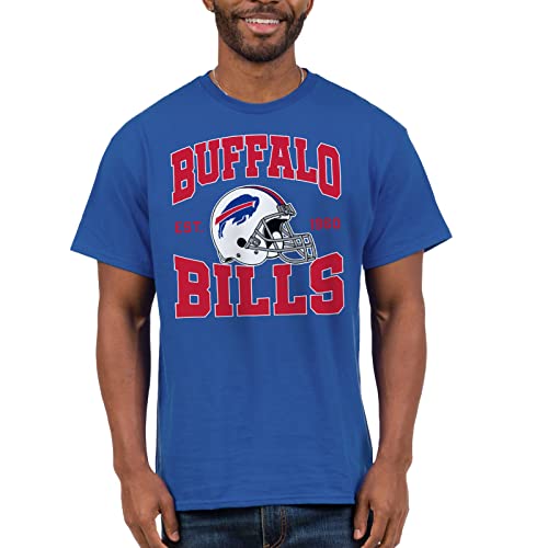 Junk Food Clothing x NFL - Buffalo Bills - Team Helm - Herren und Damen Kurzarm Fanshirt - Größe 2 X-Large von Junk Food