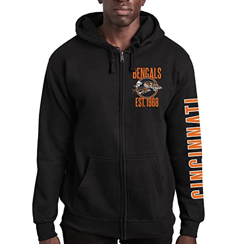 Junk Food Clothing x NFL - Cincinnati Bengals - MVP Zip Hoodie - Adult Unisex Full Zip Hooded Fleece Sweatshirt - Größe 2 X-Large von Junk Food