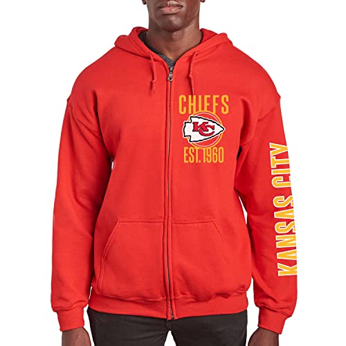 Junk Food Clothing x NFL - Kansas City Chiefs - MVP Zip Hoodie - Adult Unisex Full Zip Hooded Fleece Sweatshirt - Größe 3 X-Large von Junk Food