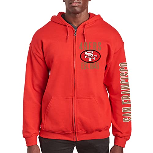 Junk Food Clothing x NFL – San Francisco 49ers – MVP Zip Hoodie – Größe 3 XL von Junk Food