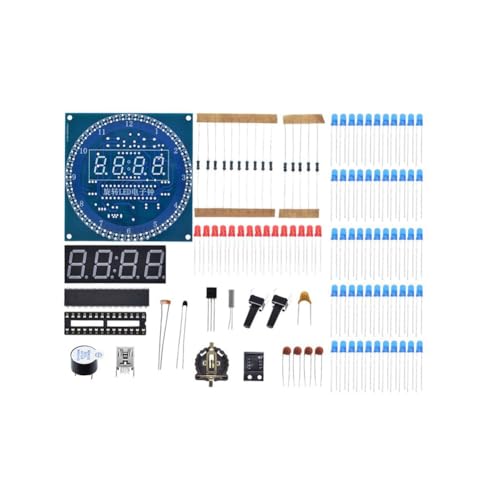 Junterone Digitales elektronisches Uhr-Set mit Lernmodul C51 Microcontroller und drehbarem LED-Anzeigemodul DS1302. Ideal für die DIY-Produktion und Ersatzteile. von Junterone