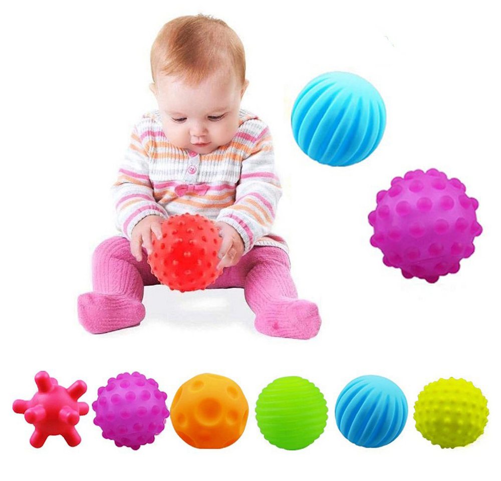 Juoungle Greifspielzeug Baby Sensorik Bälle, Greifball, Motorikspielzeug, Massagebälle (6-tlg), Wird einen Ton machen von Juoungle