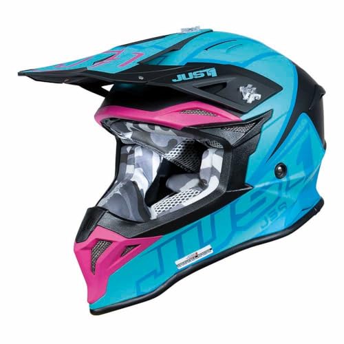 JUST1 Helmet J39 Thruster Petrol Blue-Pink 60-L von Just 1