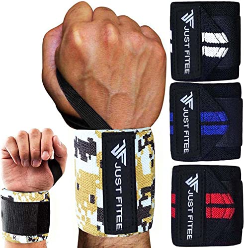 Just Fitee® Wrist Wraps, Handgelenk Bandagen Fitness, Gym handgelenkbandage, handgelenkbandage, Handgelenk Bandagen, zughilfen krafttraining,Handgelenk Bandagen Kraftsport (schwarz/gelb) von Just Fitee