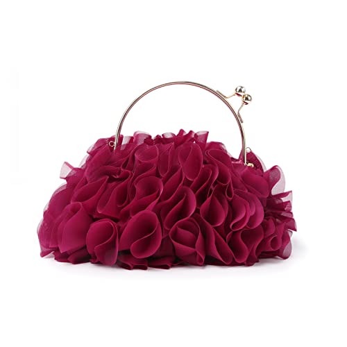 Jywmsc Damen Blumen Clutch Geldbörsen Satin Blume Abend Tasche Party Prom Handtaschen von Jywmsc