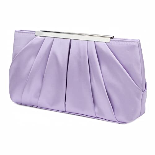 Jywmsc Damen Satin Abendtasche Elegante Satin Plissee Abend Clutch Geldbörsen für Damen Silber Hochzeit Handtasche von Jywmsc