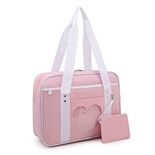 Jywmsc Ita Tasche Damen Umhängetasche Herzform Japanische Schulhandtaschen Kawaii JK Anime Geldbörse für Lolita Mädchen Tote Bag von Jywmsc