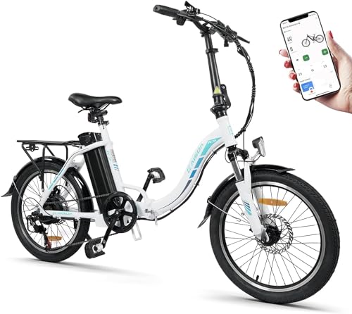 E-Bike Klapprad 20 Zoll 36V 13Ah Akku, leichtes Elektrofahrrad für Senioren und Mädchen, mit App, Shimano 7 Gang-Schaltung von K KAISDA