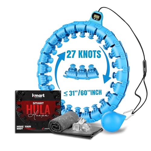 Smart Hula Hoop, Weighted Hula Hoop, Adjustable Fitness Exercise Weighted Hula Hoop, 27 Removable Knots/Links, Blue von K-MART