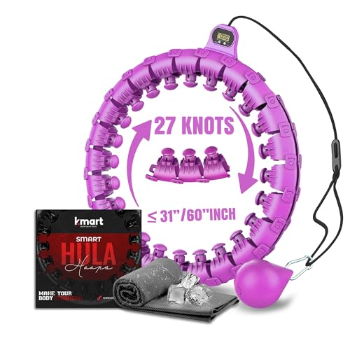 Smart Hula Hoop, Weighted Hula Hoop, Adjustable Fitness Exercise Weighted Hula Hoop, 27 Removable Knots/Links, Violet von K-MART