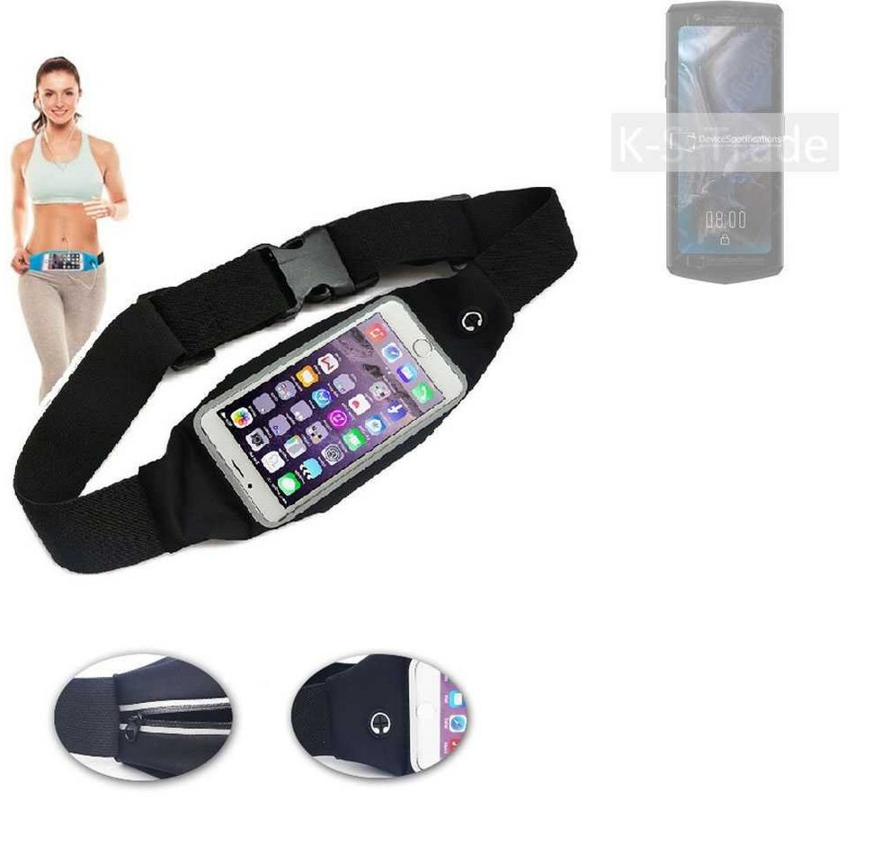 K-S-Trade Handyhülle für Cubot Pocket 3, Jogging-Armband Gürteltasche Umhängetasche Bauchtasche schwarz von K-S-Trade