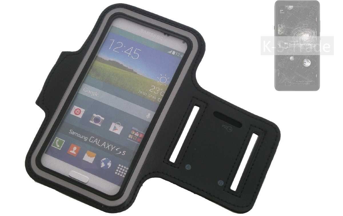 K-S-Trade Handyhülle für HiSense A5 Pro CC, Neopren Jogging Armband Sportarmband Oberarmband schwarz mit von K-S-Trade