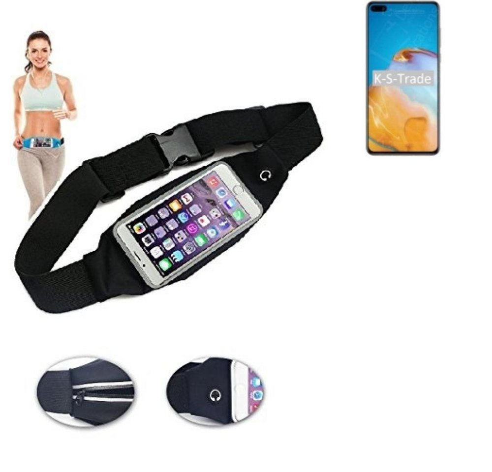 K-S-Trade Handyhülle für Huawei P40, Jogging-Armband Gürteltasche Umhängetasche Bauchtasche schwarz von K-S-Trade
