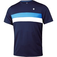 K-Swiss Core Team Stripe Crew T-Shirt Herren in dunkelblau, Größe: XL von K-SWISS