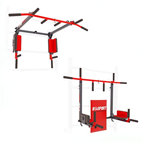 K-Sport: Klimmzugstange + Dip Station für Sprossenwand I Kraftstation mit Pull-Up Bar & Dip Stange I Klimmzug Dip Station I Pull Up Mate, inkl. E-Book von K-Sport