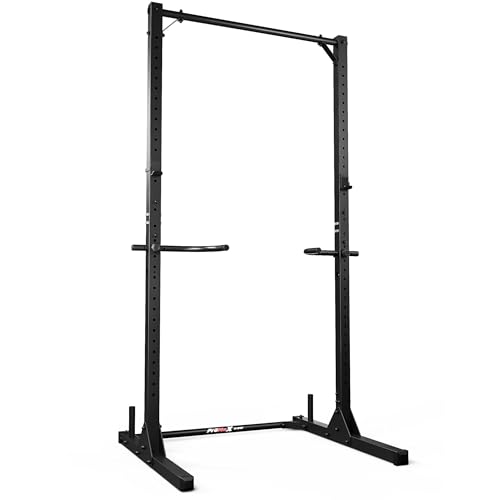 K-Sport: Stationäres Half Rack mit Safety Spotter bis 200kg belastbar I Individuell einstellbares Squat Rack mit Klimmzugstange & Dips I Fitnessgeräte für Zuhause - Made in EU von K-Sport