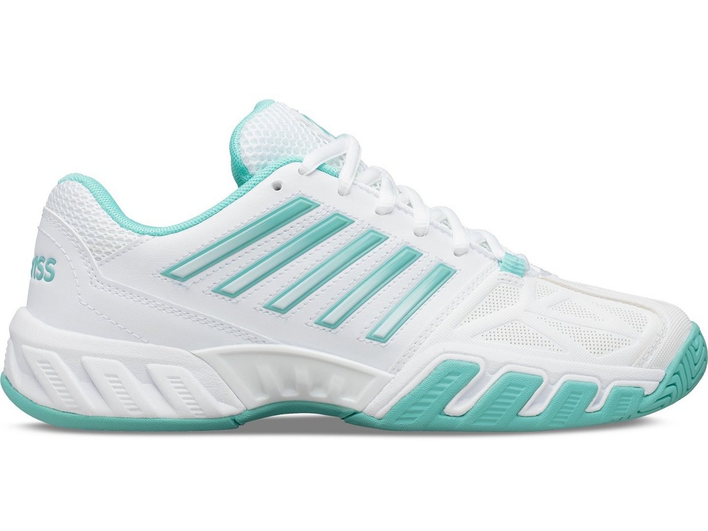 K-Swiss Performance KSwiss BigShot Light 3 Allcourt weiss/arubablau Damen Tennisschuh von K-Swiss Performance