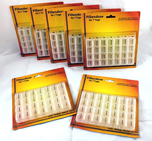 K&B Vertrieb Pillendose Pillenbox Tablettendose Tablettenbox Medikamentendose Medikamentenbox (2 Stück transparent) von K&B Vertrieb