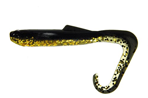 K.P Baits Hybrid Worm Twister 3" 7,5 cm 5 Stück 028 Black n Gold von K.P