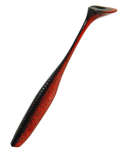 K.P Baits Lazy Shad Gummifisch 4" 10 cm 5 Stück Barsch Zander 033 Japan Rot Schwarz von K.P