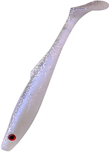 K.P Baits Pike Shad Hecht XXL Gummifisch Swimbait 9" 22,5 cm 123 Pearl Silber von K.P