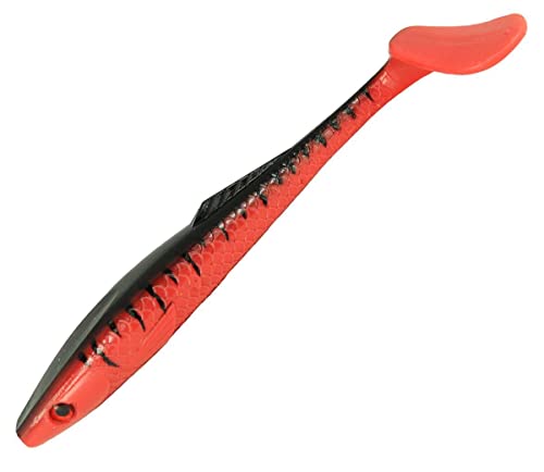 K.P Baits Pike Shad Hecht XXL Gummifisch Swimbait 9" 22,5 cm Red Perch von K.P